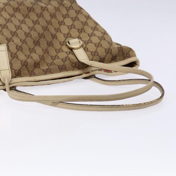GUCCI GG Canvas Tote Bag Beige Gold - Picture 8 of 13
